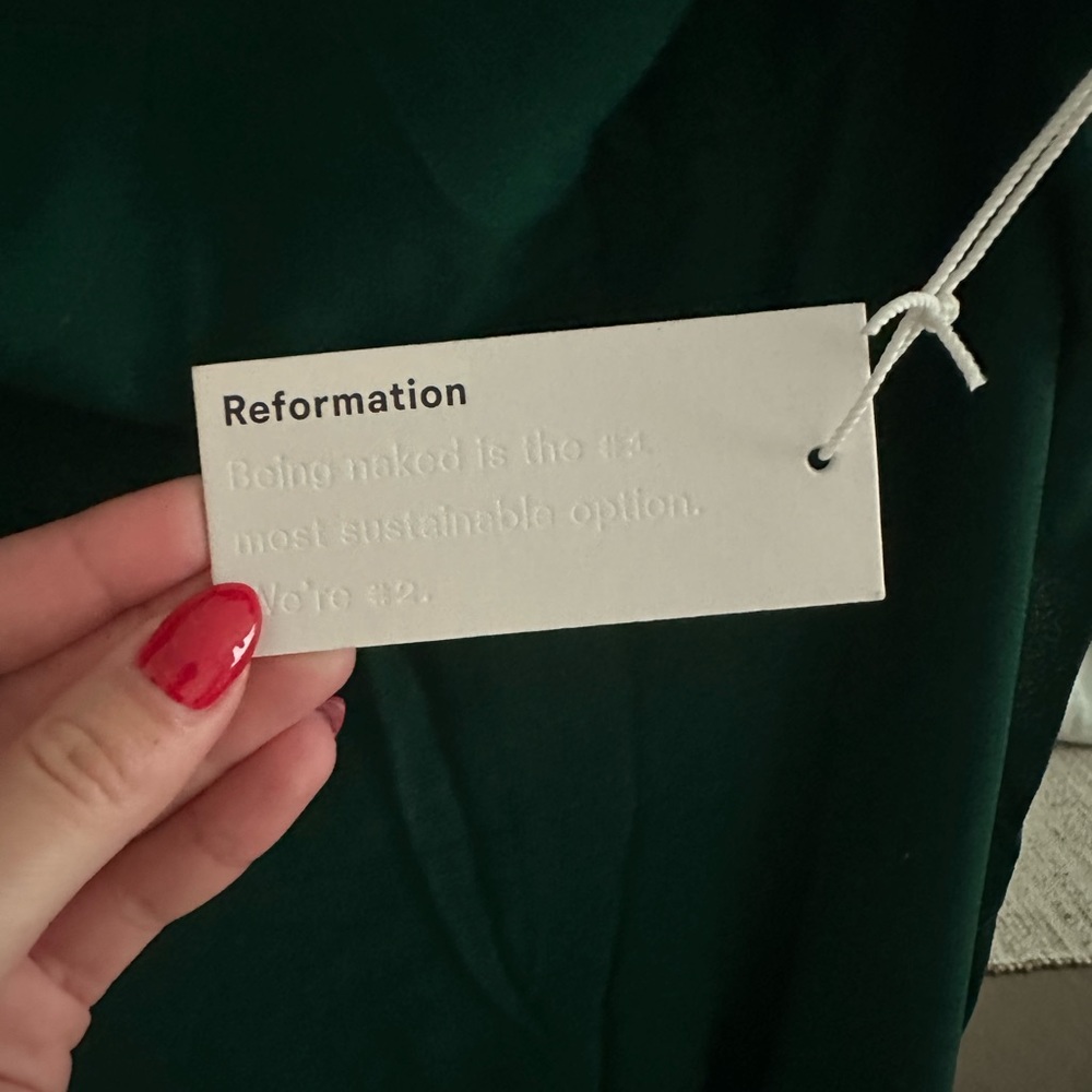 Reformation Emerald Green Maxi Slip Dress - Picture 4 of 5